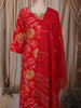 Queen Pink Floral Printed Design Cotton Straight Cut Salwar Suit with Dupatta