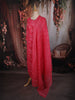 Queen Pink Floral Printed Design Cotton Straight Cut Salwar Suit with Dupatta