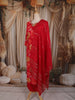 Queen Pink Floral Printed Design Cotton Straight Cut Salwar Suit with Dupatta