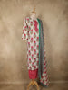 Queen Pink Floral Printed Design Cotton Straight Cut Salwar Suit with Dupatta