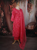 Queen Pink Floral Printed Design Cotton Straight Cut Salwar Suit with Dupatta