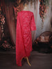 Queen Pink Floral Printed Design Cotton Straight Cut Salwar Suit with Dupatta
