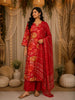 Queen Pink Floral Printed Design Cotton Straight Cut Salwar Suit with Dupatta