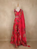 Queen Pink Floral Printed Design Organza Lehenga with Dupatta
