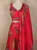 Queen Pink Floral Printed Design Organza Lehenga with Dupatta