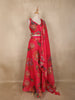 Queen Pink Floral Printed Design Organza Lehenga with Dupatta
