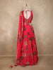 Queen Pink Floral Printed Design Organza Lehenga with Dupatta