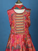 Queen Pink Floral Printed Satin Kids Patiala Salwar Suit With Dupatta
