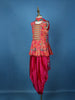 Queen Pink Floral Printed Satin Kids Patiala Salwar Suit With Dupatta