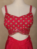 Queen Pink Floral Sequins Embroidered Chiffon Skirt Top