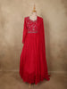 Queen Pink Floral Sequins Embroidered Design Georgette Gown with Dupatta