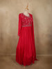 Queen Pink Floral Sequins Embroidered Design Georgette Gown with Dupatta