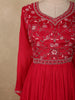 Queen Pink Floral Sequins Embroidered Design Georgette Gown with Dupatta