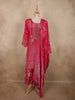 Queen Pink Floral Sequins and Beads Embroidered Design Crepe Palazzo Suit