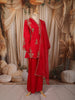 Queen Pink Floral Sequins and Beads Embroidered Design Crepe Palazzo Suit with Matching Dupatta