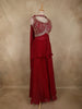 Queen Pink Floral Sequins and Beads Embroidered Design Organza Palazzo Suit with Dupatta
