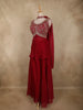 Queen Pink Floral Sequins and Beads Embroidered Design Organza Palazzo Suit with Dupatta