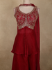 Queen Pink Floral Sequins and Beads Embroidered Design Organza Palazzo Suit with Dupatta
