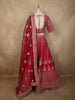 Queen Pink Floral Sequins and Zari Embroidered Design Banarasi Silk Lehenga with Dupatta