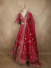 Queen Pink Floral Sequins and Zari Embroidered Design Banarasi Silk Lehenga with Dupatta
