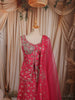 Queen Pink Floral Sequins and Zari Embroidered Design Banarasi Silk Lehenga with Matching Dupatta