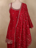 Queen Pink Floral Sequins and Zari Embroidered Design Satin Palazzo Suit with Dupatta