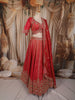Queen Pink Floral Sequins and Zari Embroidered Design Tissue Silk Designer Lehenga with Dupatta