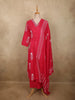 Queen Pink Floral Thread Embroidered Design Cotton Salwar Suit with Dupatta