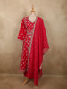Queen Pink Floral Thread Embroidered Design Cotton Salwar Suit with Dupatta