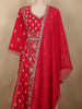 Queen Pink Floral Thread Embroidered Design Cotton Salwar Suit with Dupatta