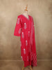 Queen Pink Floral Thread Embroidered Design Cotton Salwar Suit with Dupatta