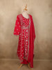 Queen Pink Floral Thread Embroidered Design Cotton Salwar Suit with Dupatta