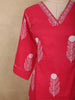 Queen Pink Floral Thread Embroidered Design Cotton Salwar Suit with Dupatta