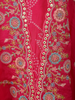 Queen Pink Floral Thread Embroidered Design Crepe Silk Salwar Suit with Over Coat