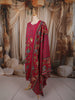 Queen Pink Floral Vine Printed Design Pure Cotton Straight Cut Salwar Suit with Matching Dupatta