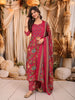 Queen Pink Floral Vine Printed Design Pure Cotton Straight Cut Salwar Suit with Matching Dupatta