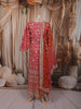 Queen Pink Floral Vine  Sequins & Zari Embroidered Design Chiffon Party Wear Palazzo Suit with Matching Dupatta