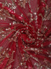 Queen Pink Floral Vine Sequins and Beads Embroidered Design Net Party Wear Saree