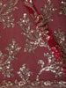 Queen Pink Floral Vine Sequins and Beads Embroidered Design Net Party Wear Saree