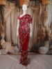 Queen Pink Floral Vine Sequins and Beads Embroidered Design Net Party Wear Saree