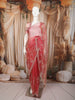 Queen Pink Floral Vine Stone Embellished Design Pure Tissue Silk Party Wear Saree with Scalloped Border