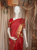 Queen Pink  Floral Vine Zari Woven Design Pure Kanchipuram Silk Bridal Saree with Matching Peacock Motif Zari Border