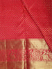 Queen Pink  Floral Vine Zari Woven Design Pure Kanchipuram Silk Bridal Saree with Matching Peacock Motif Zari Border