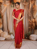 Queen Pink  Floral Vine Zari Woven Design Pure Kanchipuram Silk Bridal Saree with Matching Peacock Motif Zari Border