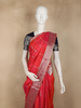 Queen Pink Floral Woven Design Kanchipuram Silk Saree With Contrast Zari Border