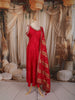 Queen Pink Floral Woven Design Semi Silk Anarkali Salwar Suit with Matching Designer Dupatta