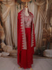 Queen Pink Floral Zari Embroidered Design Georgette Palazzo Suit with Over Coat