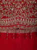Queen Pink Floral Zari Embroidered Design Georgette Palazzo Suit with Over Coat