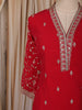 Queen Pink Floral Zari Embroidered Design Georgette Straight Cut Salwar Suit with Matching Dupatta