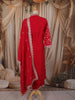 Queen Pink Floral Zari Embroidered Design Georgette Straight Cut Salwar Suit with Matching Dupatta